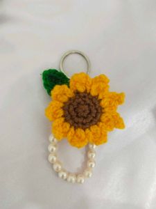 Crochet Sunflower Keychain 🌻💕