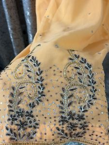 Elegant Orange Patiala Salwar Kameez
