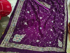 full aari an zardozi work Saree very beautiful 🤩