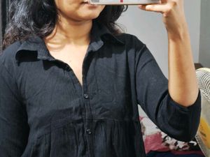 Black Button-Down Shirt Dress