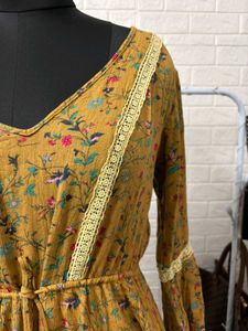Boho Floral Mustard Dress