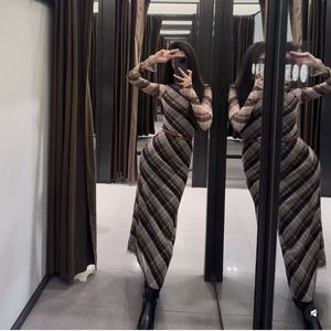 Zara Plaid Maxi Dress