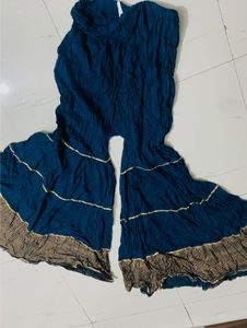 Teal Blue Sharara Pants