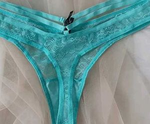 Teal Lace Thong