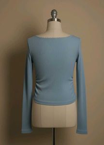 Cute Light Blue Long Sleeve Top