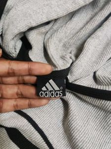 Adidas Striped Hoodie - Size M