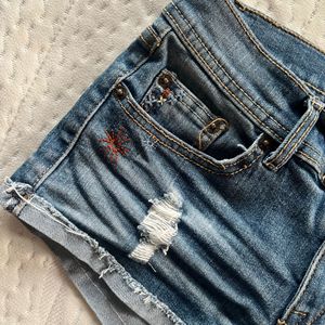y2k Denim Distressed Shorts