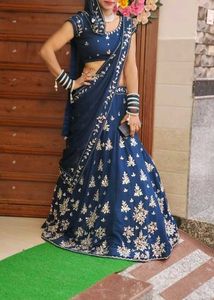 royal blue lehenga