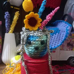 Crochet Flowers With Pot