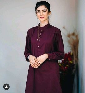 New Maroon Button-Down Tunic