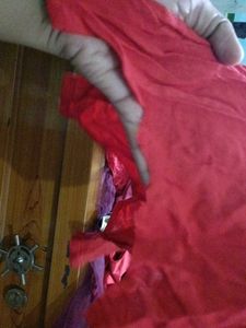 Red Mandarin Collar Shirt