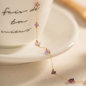 Purple Stone Beaded Anklet