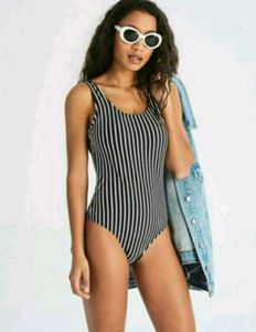Striped One-Piece Swimsuit/Bodysuit