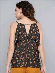Floral Print Ruffle Top &amp; Trouser