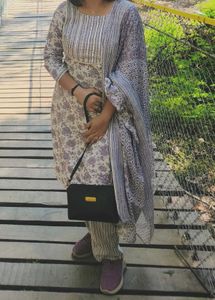Floral Print Kurta Set with Dupatta
