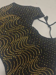 Black &amp; Gold Embellished Blouse