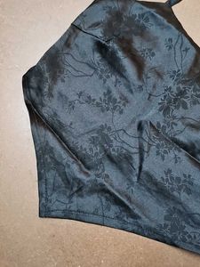 Black Floral Halter Top