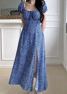 SHEIN violet colour Floral Print Maxi Dress