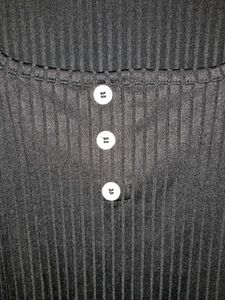 Black Divided Buttoned Top