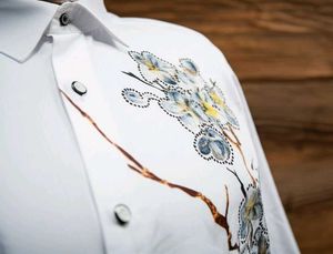 White Floral Print Shirt