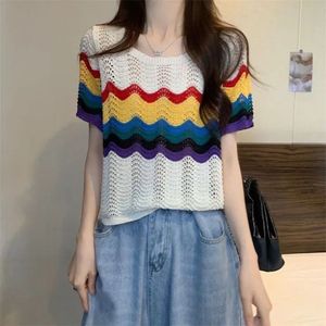 SALE‼️SAVANA Rainbow Knit Crop Top