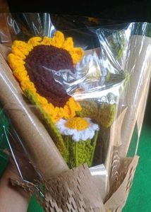 Crochet Sunflower And Daisy flower Bouquet 💐🌻
