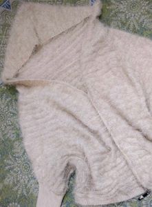 Beige Cozy Hooded Cardigan