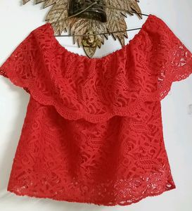 Red Off-Shoulder Top