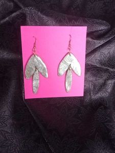 Unique Silver Tone Drop Earrings