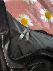 One Shoulder Black Shimmer Top
