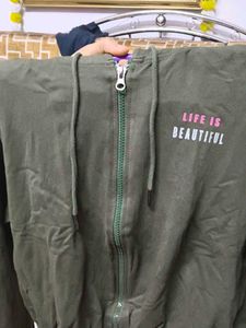 Green Hoodie with 'Life is Beautiful'