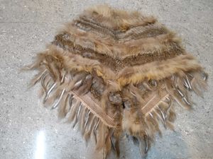 Brown nordic viking inspired poncho/shawl