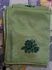 Elegant Green Floral Saree
