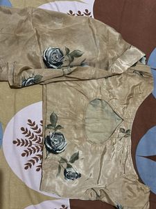 Off Shoulder One Side Long Sleeve With Skirt