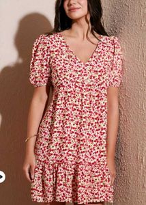 New With Tag Cute Floral Korean Midi Dress