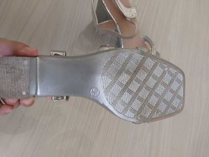 Silver Block Heels