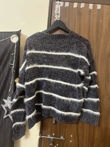 Striped Fuzzy Knit Sweater