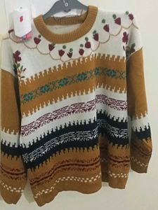 Embroided Oversized Sweater 🌸✨ With Free Jeans