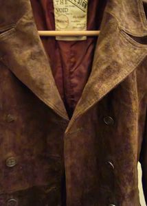 Vintage Brown Suede Leather Coat