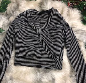 Striped Wrap Top