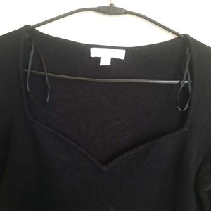 H&amp;M BLACK JERSEY FITTED TOP