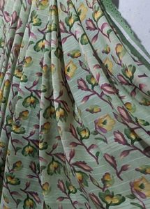 S15 Flower Printed Saree With Blouse