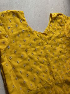 Yellow Embroidered Anarkali Dress