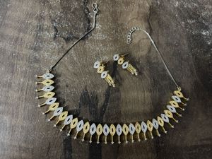 Silver And Gold Neck Set