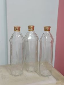 Set Of 1Ltr  Glass bottles Fridge