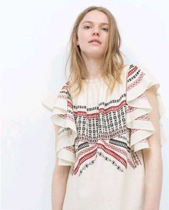 Zara Embroidered Mini Dress