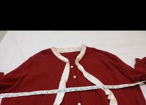 Korean Cute Burgundy Cardigan Sweater till 46