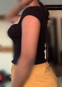 Cute Black Top with White Trim