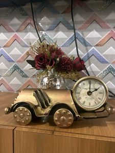 Antique Engine Clock And Engin & Boat Pen Holder