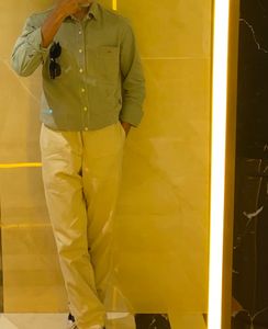 Korean Olive Denim Shirt